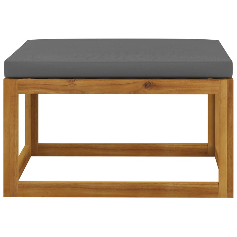 Footrest with Dark Grey Cushion Solid Acacia Wood Payday Deals