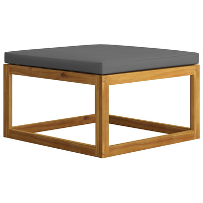 Footrest with Dark Grey Cushion Solid Acacia Wood Payday Deals