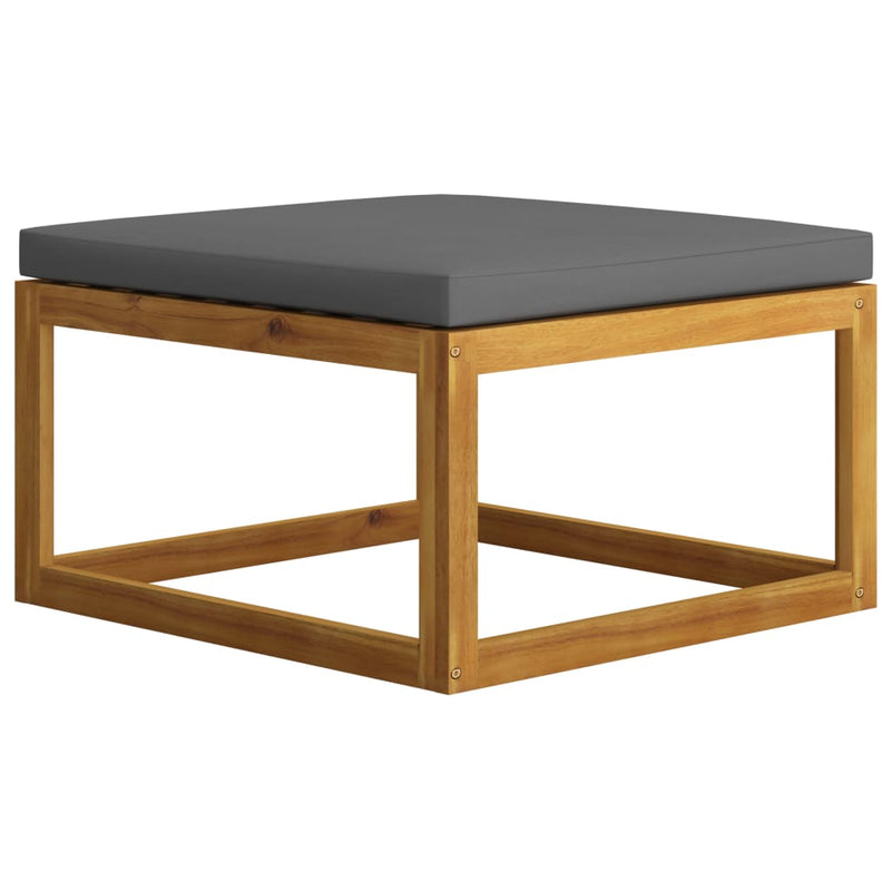 Footrest with Dark Grey Cushion Solid Acacia Wood Payday Deals
