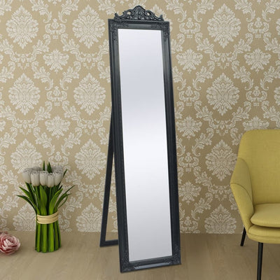 Free-Standing Mirror Baroque Style 160x40 cm Black Payday Deals