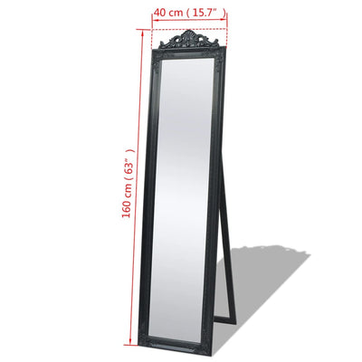 Free-Standing Mirror Baroque Style 160x40 cm Black Payday Deals