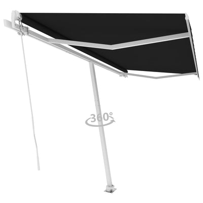 Freestanding Manual Retractable Awning 450x300 cm Anthracite Payday Deals