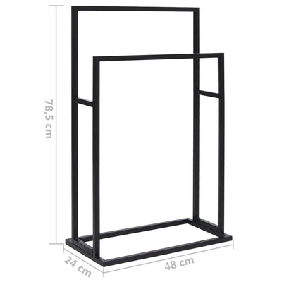 Freestanding Towel Rack Black 48x24x78.5 cm Iron Payday Deals