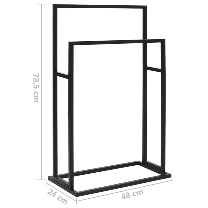 Freestanding Towel Rack Black 48x24x78.5 cm Iron Payday Deals
