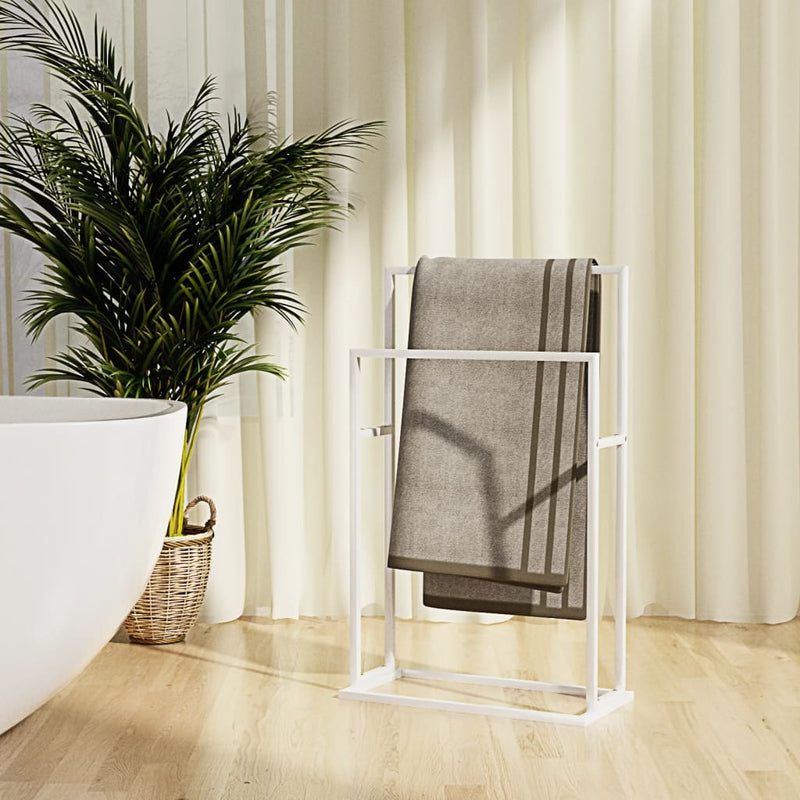 Freestanding Towel Rack White 48x24x78.5 cm Iron Payday Deals