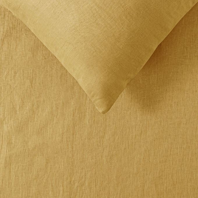 French Linen Ochre Quilt Cover by Vintage Design Homeware King Payday Deals