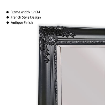 French Provincial Ornate Mirror - Black - Medium 70cm x 170cm Payday Deals