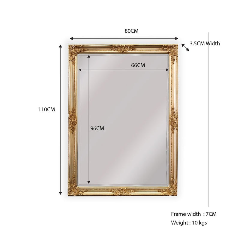 French Provincial Ornate Mirror - Country Gold - Small 80cm x 110cm Payday Deals