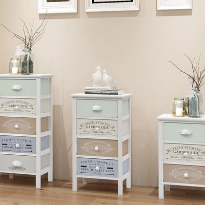 French Storage Cabinet 4 Drawers Wood Payday Deals