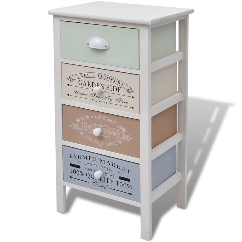 French Storage Cabinet 4 Drawers Wood Payday Deals