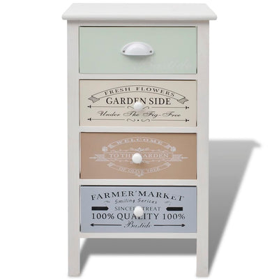 French Storage Cabinet 4 Drawers Wood Payday Deals