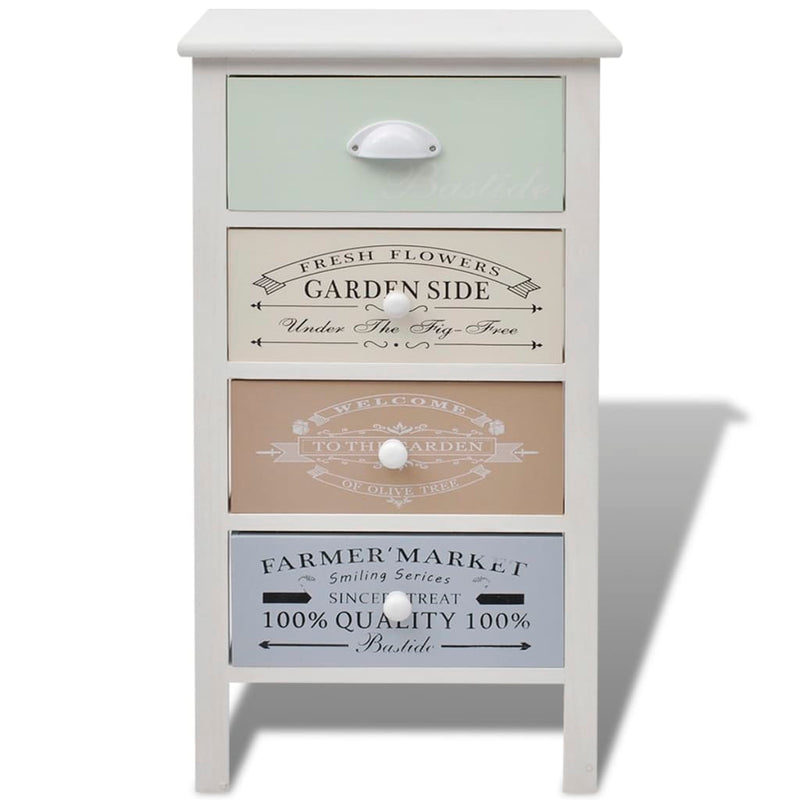 French Storage Cabinet 4 Drawers Wood Payday Deals