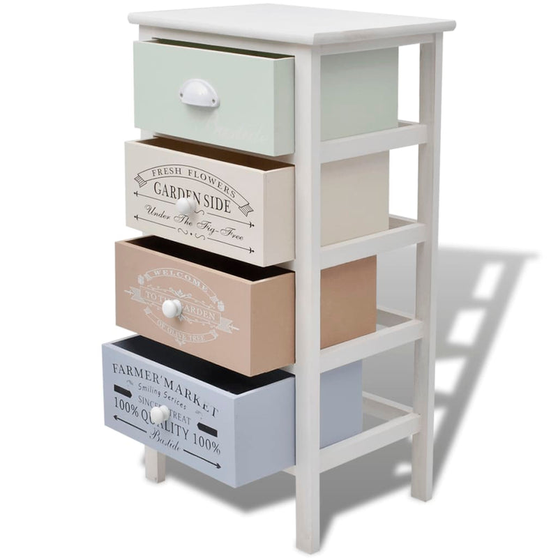 French Storage Cabinet 4 Drawers Wood Payday Deals