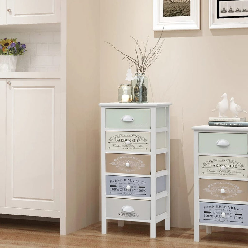 French Storage Cabinet 5 Drawers Wood Payday Deals