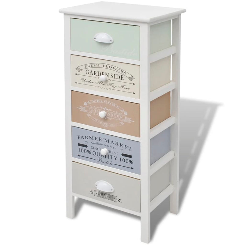 French Storage Cabinet 5 Drawers Wood Payday Deals