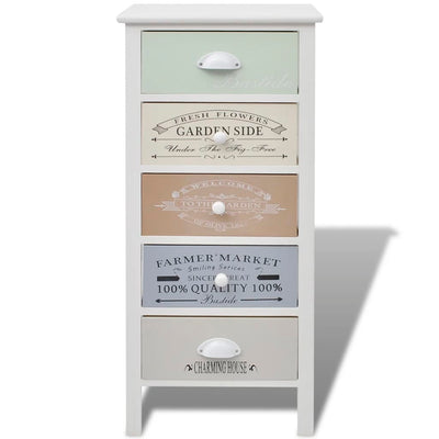 French Storage Cabinet 5 Drawers Wood Payday Deals