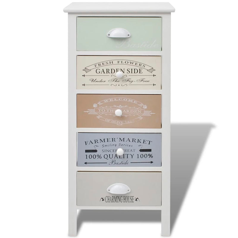French Storage Cabinet 5 Drawers Wood Payday Deals