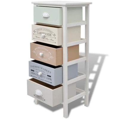 French Storage Cabinet 5 Drawers Wood Payday Deals