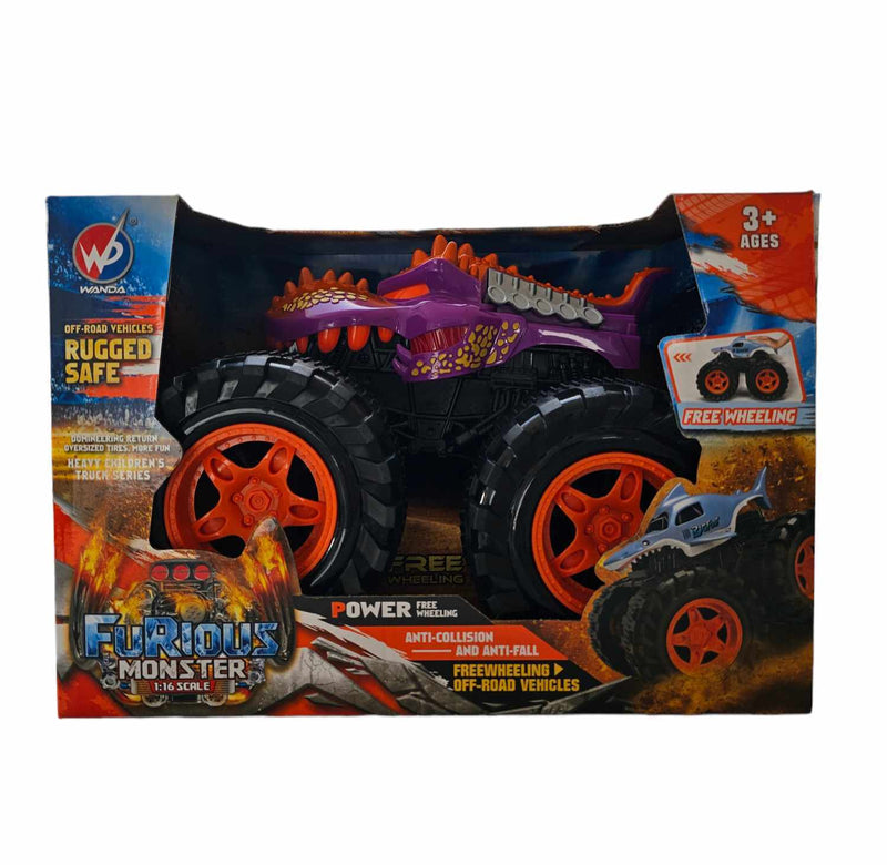 Friction Powered Purple Rhino Monster Truck for Children 1:16 Scale 3+ Payday Deals