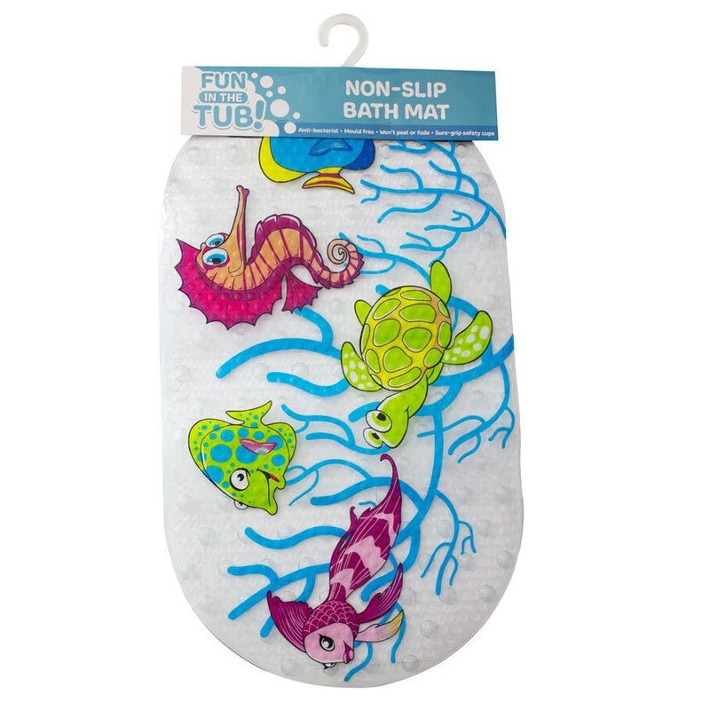 Fun In The Tub Non Peel Anti-bacterial Mould Free Sealife Bath Mat 69 x 39cm Payday Deals