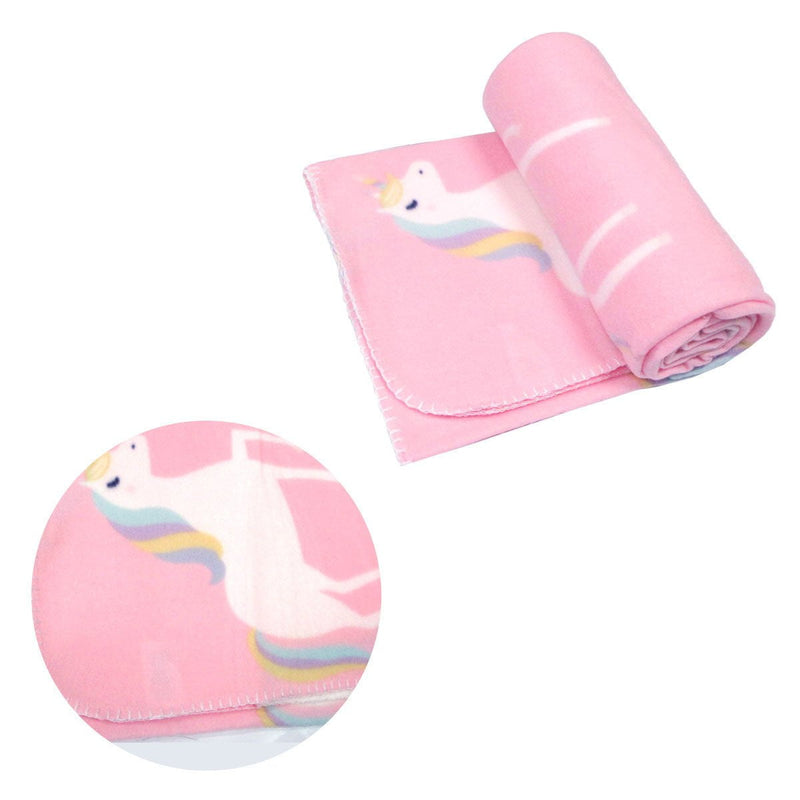 Funky Cute Polar Fleece Throw Rug Pink Unicorn Payday Deals