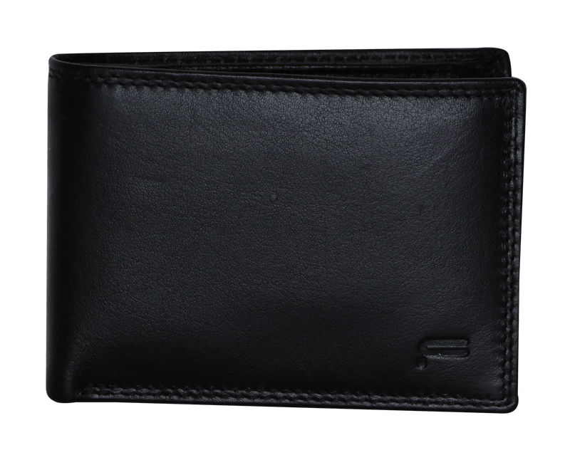 Futura Mens RFID Slim Genuine Leather Wallet - Black Payday Deals