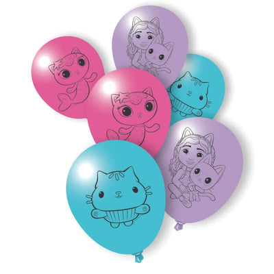 Gabbys Dollhouse Latex Balloons 6 Pack