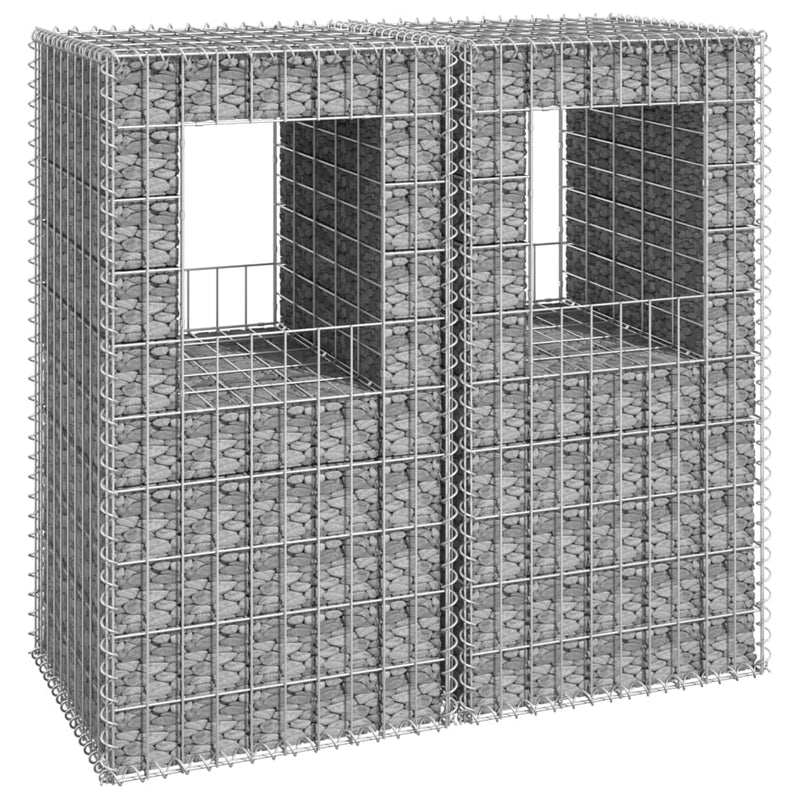 Gabion Basket Posts 2 pcs 50x50x100 cm Iron Payday Deals