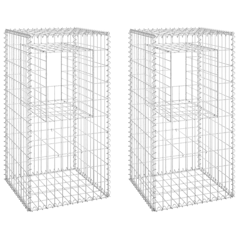 Gabion Basket Posts 2 pcs 50x50x100 cm Iron Payday Deals