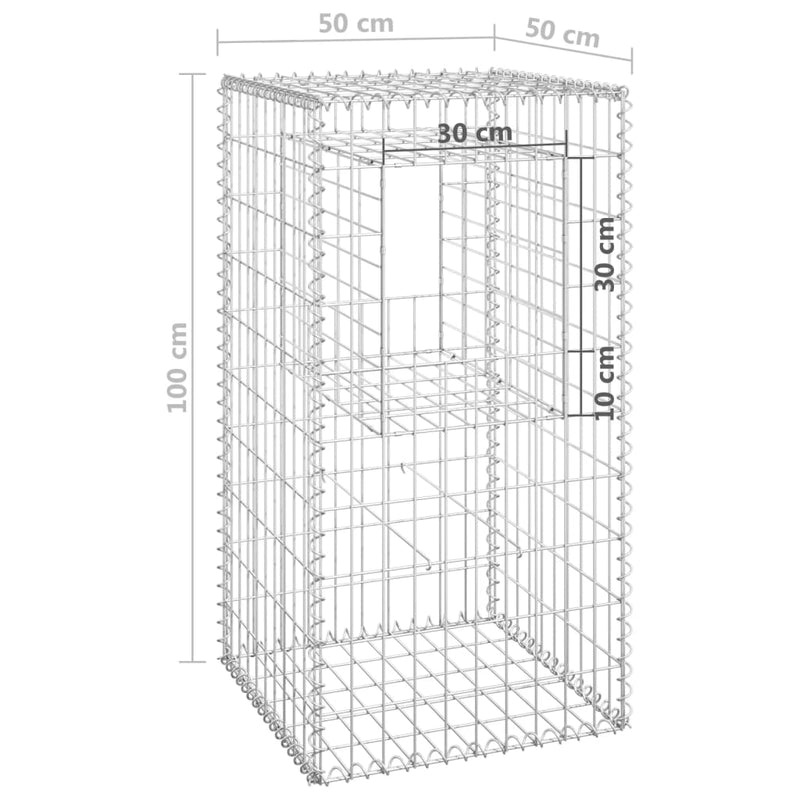 Gabion Basket Posts 2 pcs 50x50x100 cm Iron Payday Deals