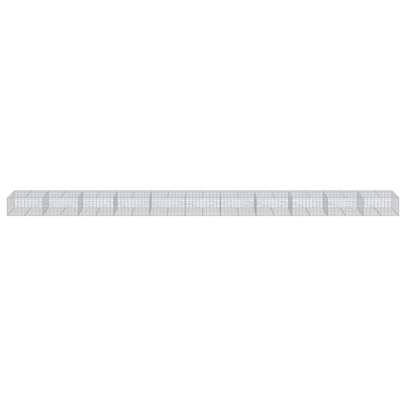 Gabion Basket with Cover 1100x100x50 cm Galvanised Iron Payday Deals