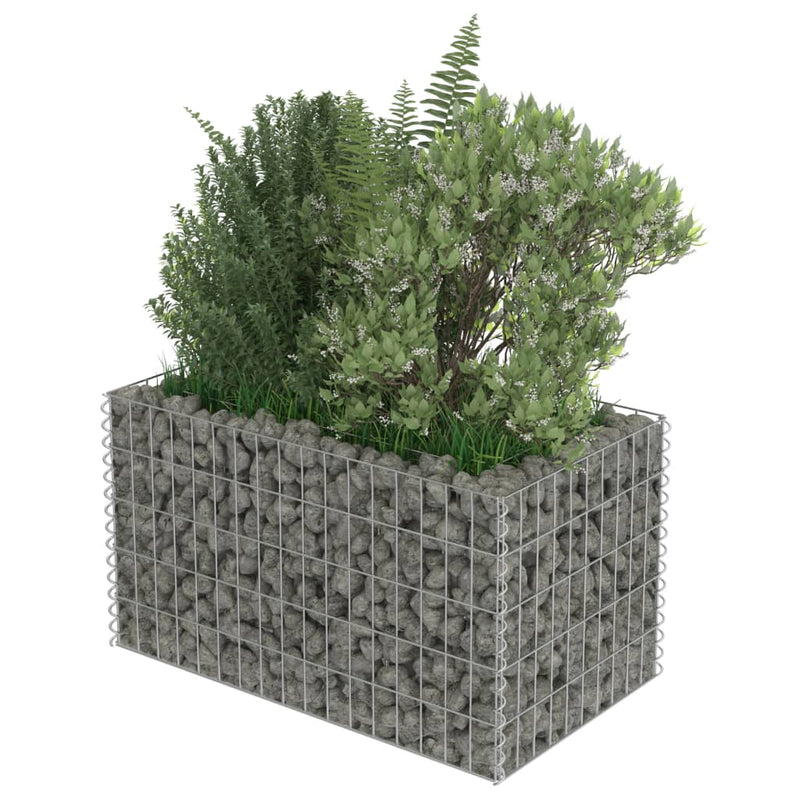 Gabion Raised Bed Galvanised Steel 90x50x50 cm Payday Deals