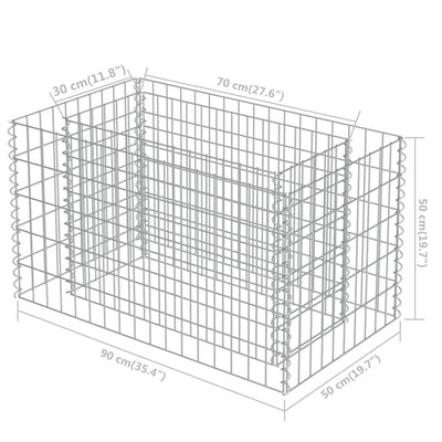 Gabion Raised Bed Galvanised Steel 90x50x50 cm Payday Deals