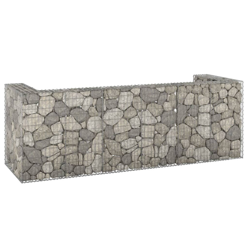 Gabion Wall for Garbage Bins Galvanised Steel 325x100x110 cm Payday Deals
