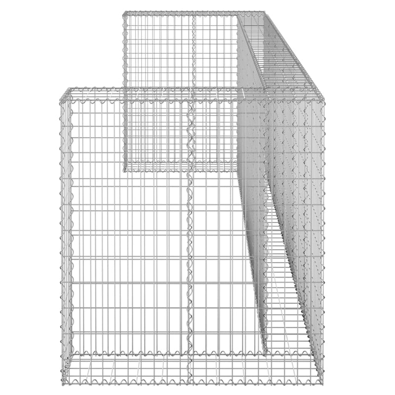 Gabion Wall for Garbage Bins Galvanised Steel 325x100x110 cm Payday Deals