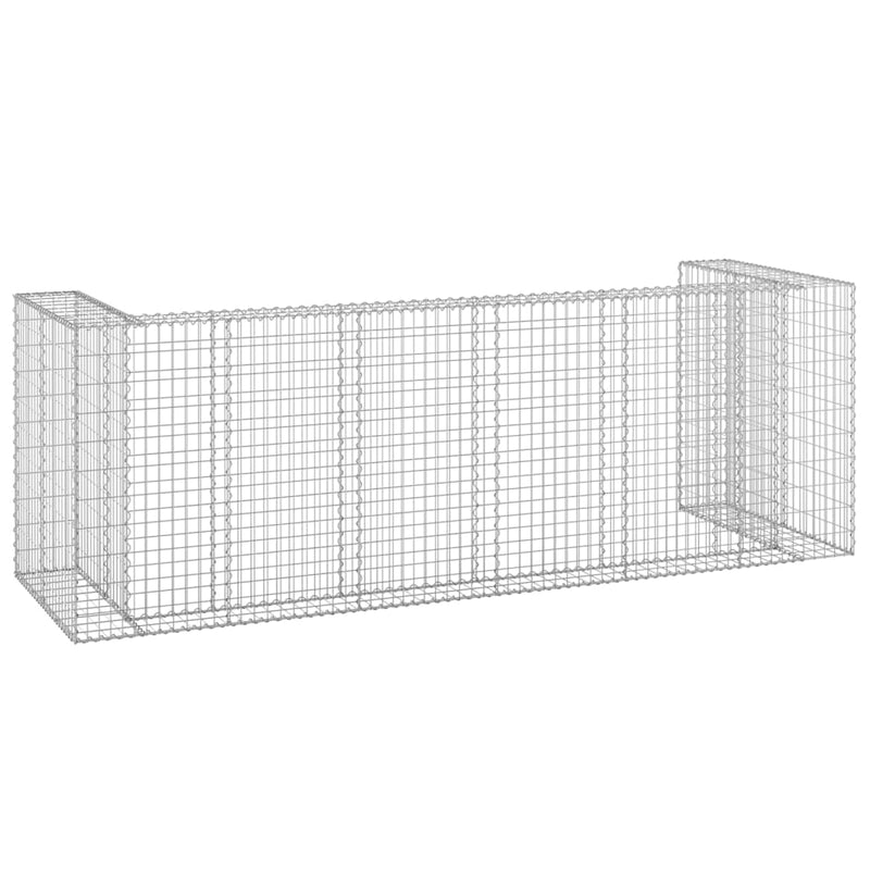 Gabion Wall for Garbage Bins Galvanised Steel 325x100x110 cm Payday Deals