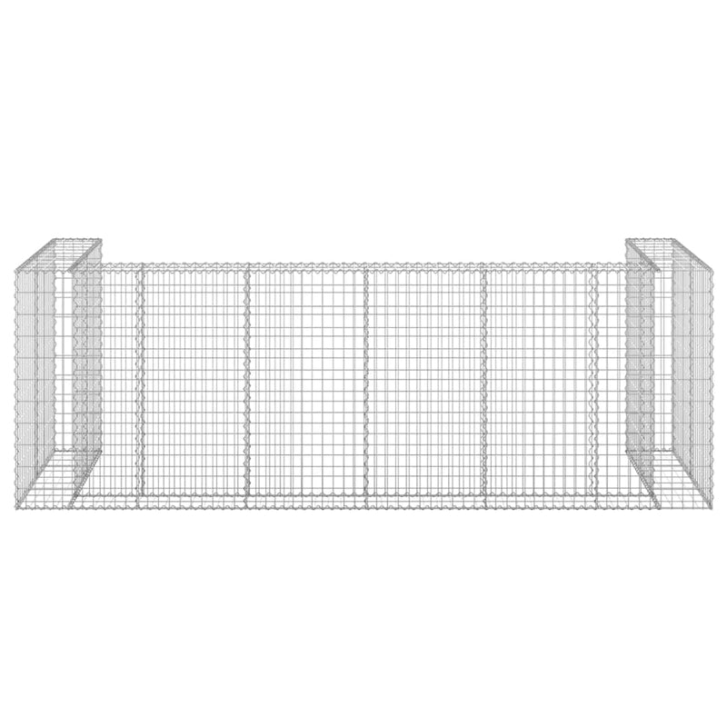 Gabion Wall for Garbage Bins Galvanised Steel 325x100x110 cm Payday Deals