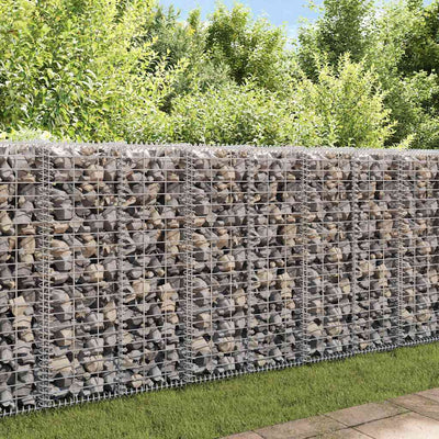 Gabion Wall with Covers Galvanised Steel 20x20x100 cm Payday Deals