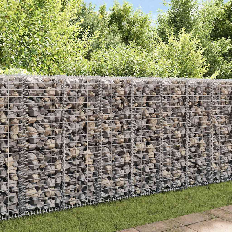 Gabion Wall with Covers Galvanised Steel 20x20x100 cm Payday Deals