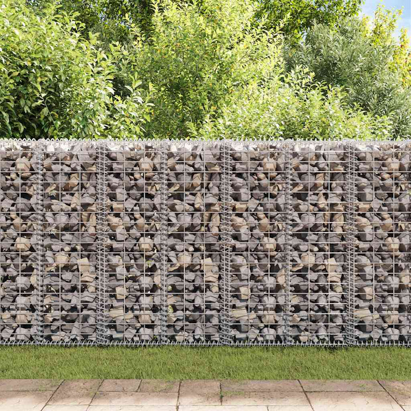 Gabion Wall with Covers Galvanised Steel 20x20x100 cm Payday Deals