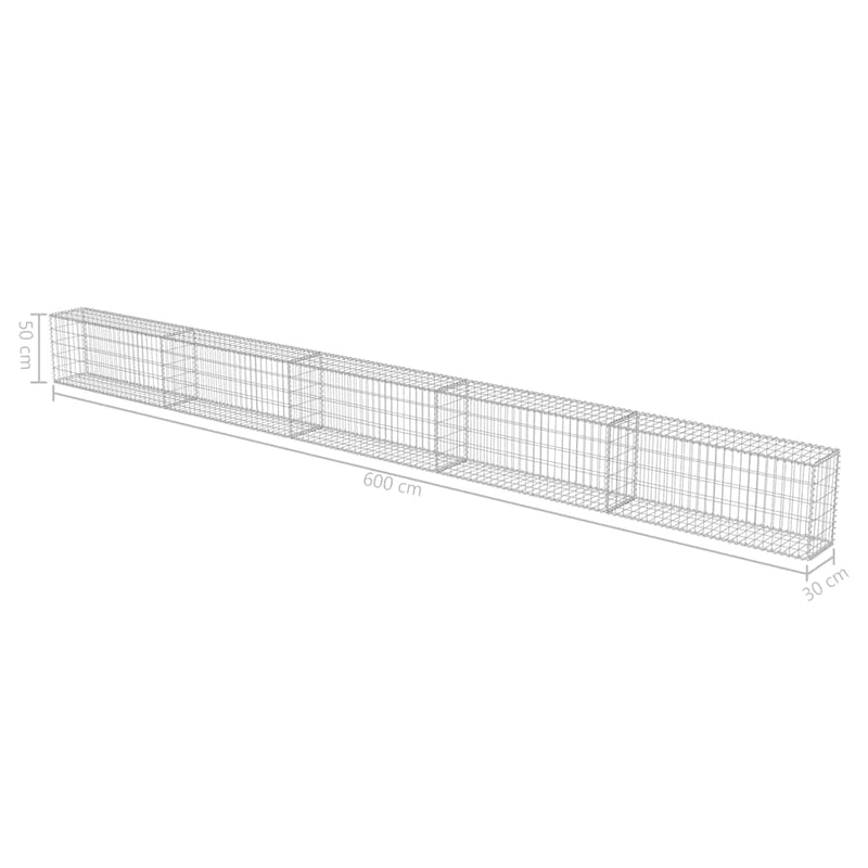 Gabion Wall with Covers Galvanised Steel 600x30x50 cm Payday Deals