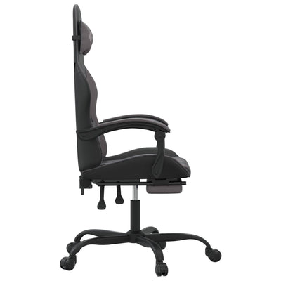 Gaming Chair with Footrest Black and Grey Faux Leather Payday Deals