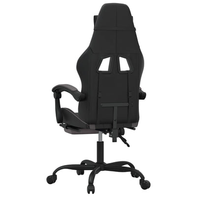 Gaming Chair with Footrest Black and Grey Faux Leather Payday Deals