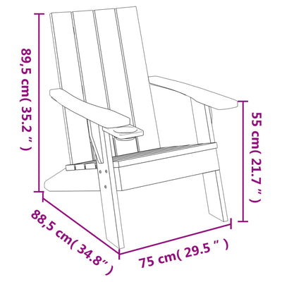 Garden Adirondack Chair Light Brown 75x88.5x89.5cm Polypropylene Payday Deals