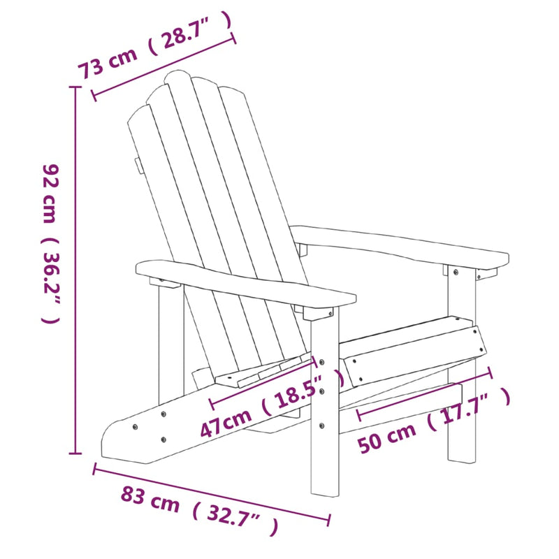 Garden Adirondack Chair with Table HDPE Anthracite Payday Deals