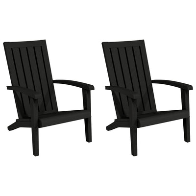 Garden Adirondack Chairs 2 pcs Black Polypropylene Payday Deals