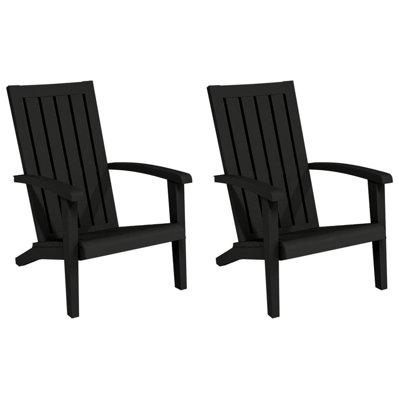 Garden Adirondack Chairs 2 pcs Black Polypropylene Payday Deals
