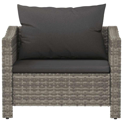 Garden Armchair with Cushion Grey Poly Rattan Payday Deals