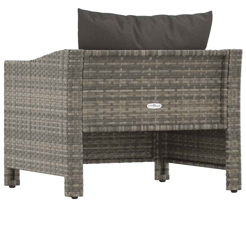 Garden Armchair with Cushion Grey Poly Rattan Payday Deals