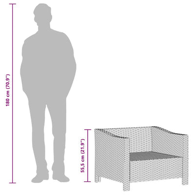 Garden Armchair with Cushion Grey Poly Rattan Payday Deals